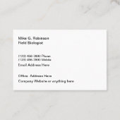 エコ·システム生物学者の名刺 名刺 (裏面)