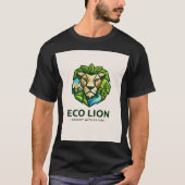 エコ・ネイチャー幾何学ライオン Tシャツ (正面)