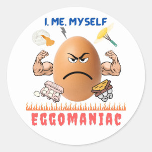 エゴマニアック – The Badass Egg! ハッピーイースター おもしろい ラウンドシール