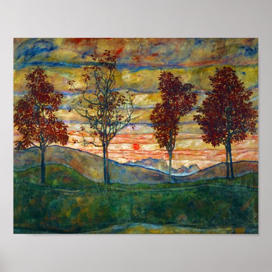 エゴンシェレフォーツリーズツリー自然パーク秋 ポスター (正面)
