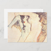 エゴンシエレを抱く2人の女性 ポストカード (正面/裏面)