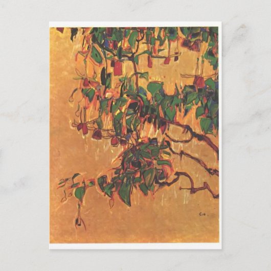 エゴンシエーレ明るい赤紫色 ポストカード (正面)