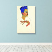 エゴンシュイレセルフポートレート キャンバスプリント (インサイチュ (ウッドフロア))