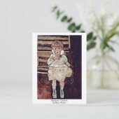 エゴンシーレの座った子どもたち ポストカード (スタンド正面)