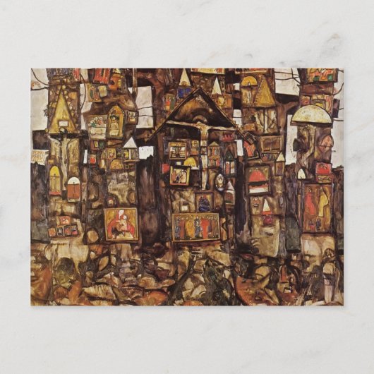 エゴンシーレウッドランド祈りの言葉 ポストカード (正面)