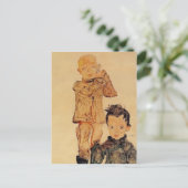 エゴン・シレ – 2人の少年 ポストカード (スタンド正面)