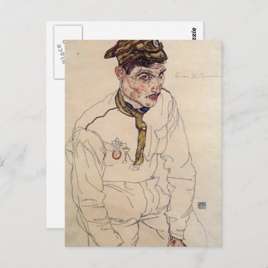 エゴン・シロシアのーレ戦争捕虜 ポストカード (正面/裏面)