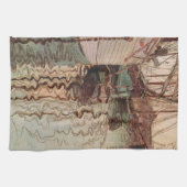 エゴン・シーレによるトリエステの港、ヴィンテージ・アート キッチンタオル (横)