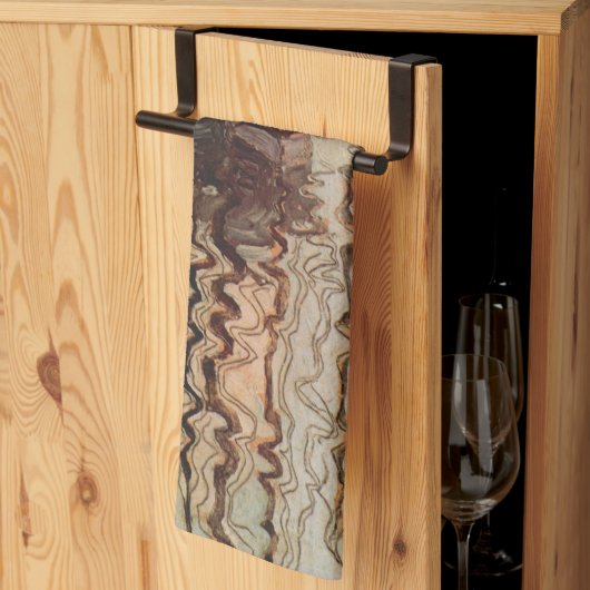 エゴン・シーレによるトリエステの港、ヴィンテージ・アート キッチンタオル (三つ折り)