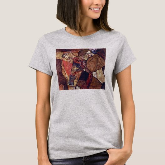 エゴン・シーレによる「苦悶、死闘」 Tシャツ (正面)