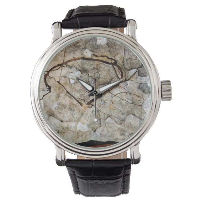 エゴン・シーレの動く秋の木 腕時計 (正面)