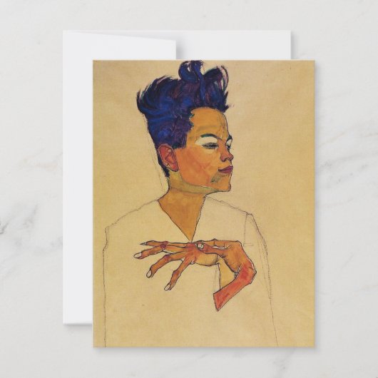 エゴン・シーレの自画像 招待状 (正面)