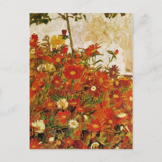 エゴン・シーレの花畑 ポストカード (正面)