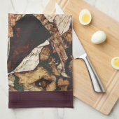 エゴン・シーレの「死と乙女」 キッチンタオル (四つ折り)