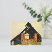 エゴン・シーレ – カルインシアの古いレンガ造りの家 ポストカード (スタンド正面)