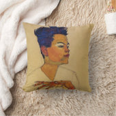 エゴンSchieleの自画像の枕 クッション (ブランケット)