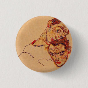 エゴンSchiele -二重自画像 缶バッジ