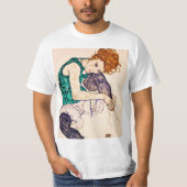 エゴンSchiele -作成される足を搭載する着席させた女性 Tシャツ (正面)