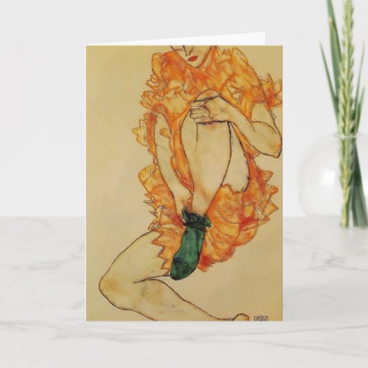 エゴンSchiele-緑のストッキング カード (正面)