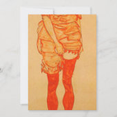 エゴンSchiele -赤1913年の立つ女性 案内状 (正面)