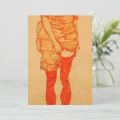 エゴンSchiele -赤1913年の立つ女性 案内状 (スタンド正面)