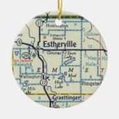 エサーヴィルアイオワメテオールの地図 セラミックオーナメント (正面)
