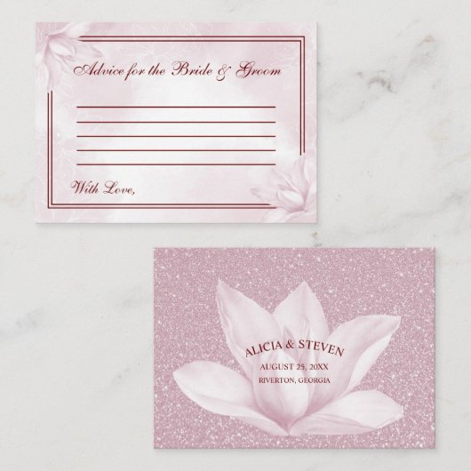 エザリアピンクマグノリア結婚ズ アドバイスカード (正面/裏面)