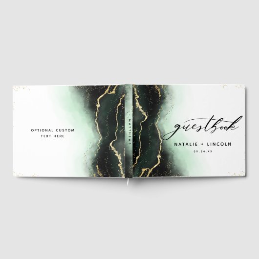 エザリアミストエメグラデーションラルドグリーンギルド結婚ズ ゲストブック (全面)