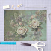 エザリークリームバラ、パープルパンジー、昆虫 薄葉紙 (クラフト)