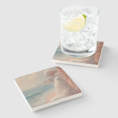 エザーアルウーマンオンドリーミービーチ ストーンコースター (横)