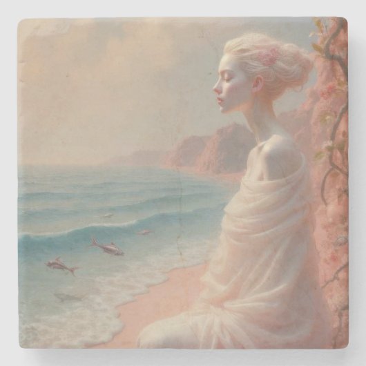 エザーアルウーマンオンドリーミービーチ ストーンコースター (正面)