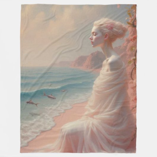 エザーアルウーマンオンドリーミービーチ フリースブランケット (正面)