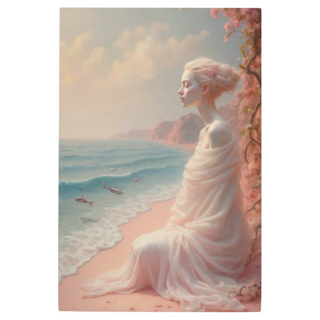 エザーアルウーマンオンドリーミービーチ メタルプリント (正面)