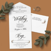 エザーアルエレガンスクラシックホワイトウォーター結婚カラー オールインワン招待状