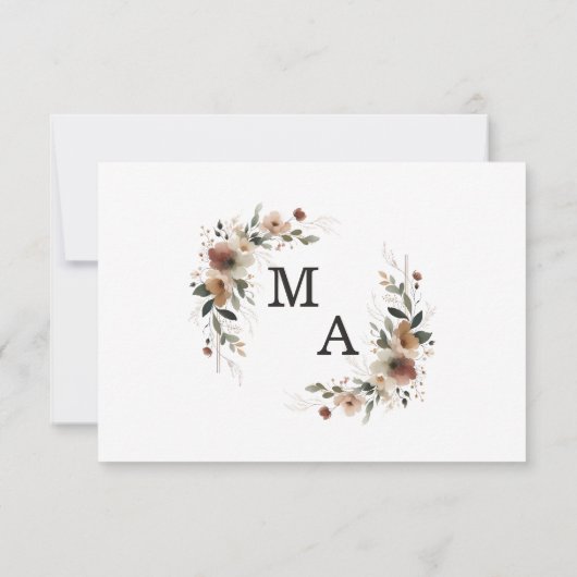 エザーアルエレガンスクラシックホワイトボホ結婚ズ 出欠カード (裏面)