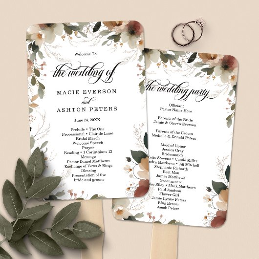 エザーアルエレガンスコテージコア結婚式 プログラム ハンドファン