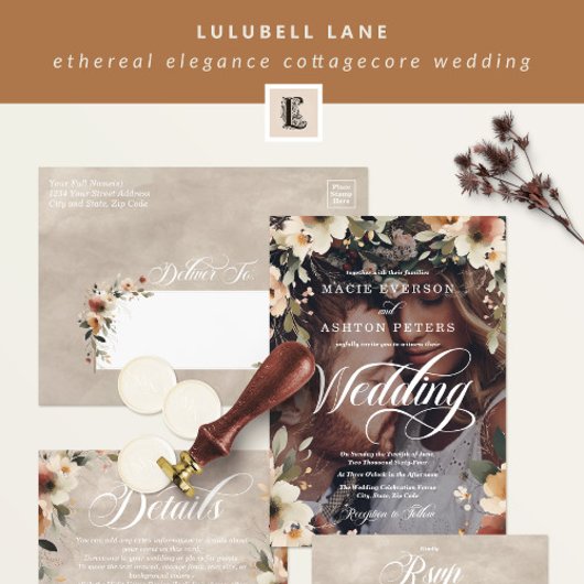 エザーアルエレガンスコテージコア花模様ズ写真 セーブザデート