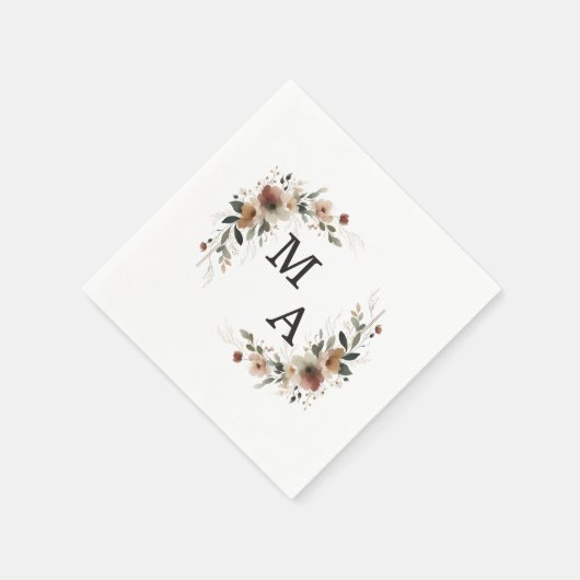 エザーアルエレガンスフローラ結婚リースズモノグラム スタンダードカクテルナプキン (角)