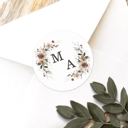 エザーアルエレガンスフローラ結婚リースズモノグラム ラウンドシール
