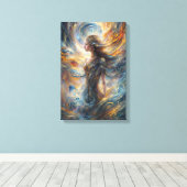 エザーアルコズミック女神抽象芸術ポートレートアート キャンバスプリント (インサイチュ (ウッドフロア))