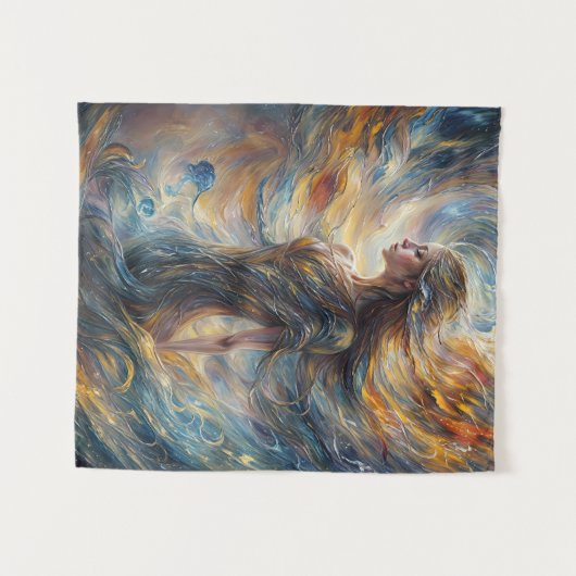 エザーアルコズミック女神抽象芸術ポートレートアート タペストリー (正面(横))