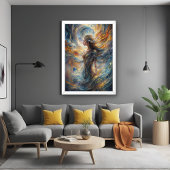 エザーアルコズミック女神抽象芸術ポートレートアート ポスター