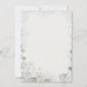 エザーアルホワイトフローラセージ緑結婚の紋章 招待状 (裏面)