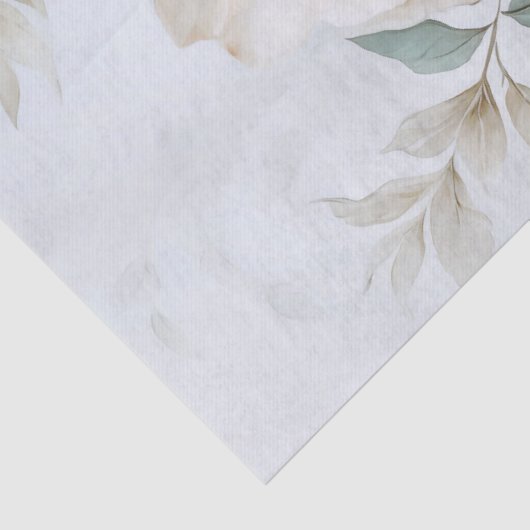 エザーアルホワイト&ブルーフローラブーケデコページ 薄葉紙 (詳細)