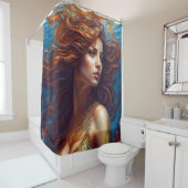 エザーアルマーメイドアートプリントファンタジー水中海 シャワーカーテン (インサイチュ)