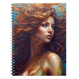 エザーアルマーメイドアートプリントファンタジー水中海 ノートブック