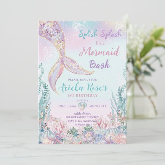 エザーアルマーメイドバッシュザシープール誕生日 招待状 (スタンド正面)