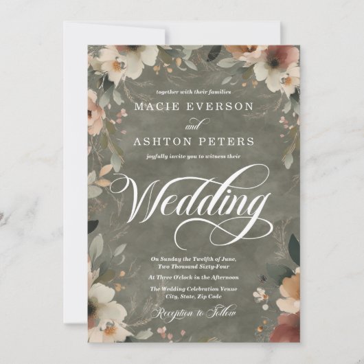 エザーリーエレガンスージュウィスパーウォーター結婚カラー 招待状 (正面)