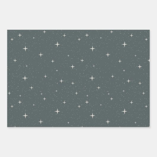 エザーリースターリーナイトシチュアルティール（緑がかった色）スカイ ラッピングペーパーシート (正面)
