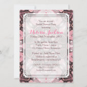 エザーリーピンクジオメトリックマンダラボホブライダルシャワー 招待状 (裏面)